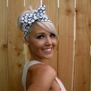 Vintage Inspired Pin Up Dolly Bow Headband With Easy Twist Wire in Michael Miller Fabric