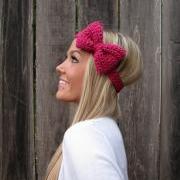 Antique Rose Bow Headband with Natural Vegan Coconut Shell Buttons - Adjustable