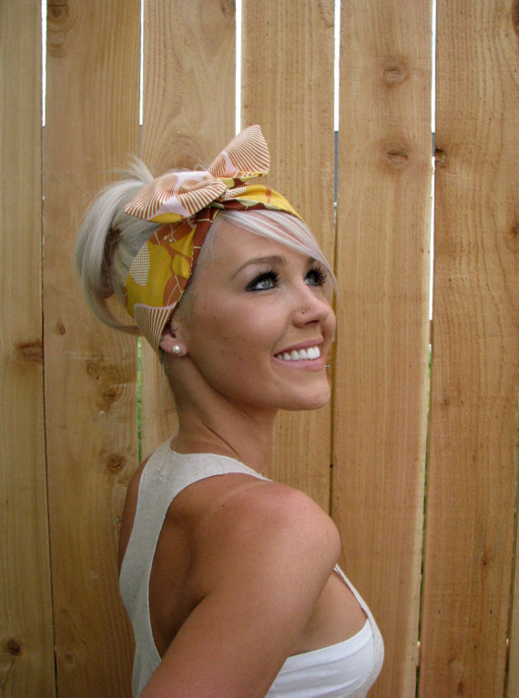 Vintage Inspired Pin Up Dolly Bow Headband With Easy Twist Wire In Amy ...