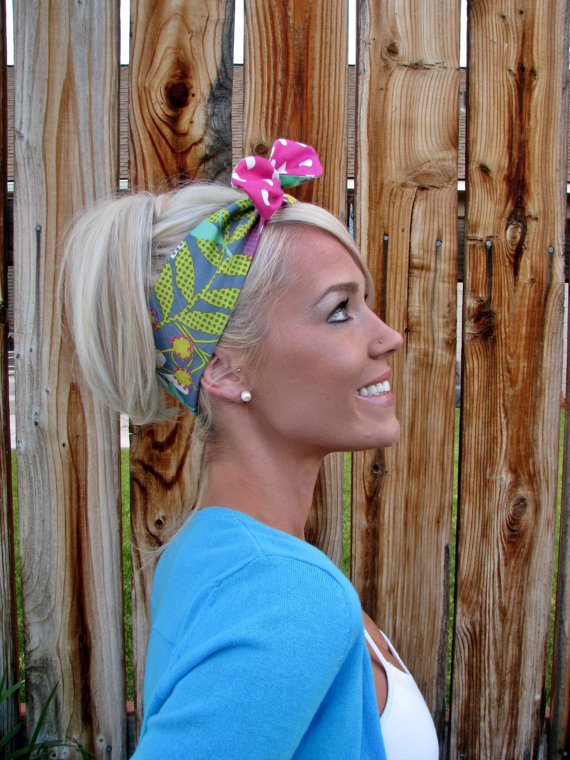 Vintage Inspired Pin Up Dolly Bow Reversible Headband With Easy Twist ...